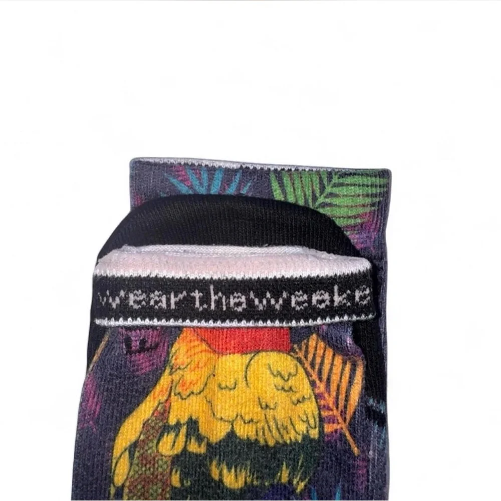 FEAT Boys Crew Socks Size Large Tropical Sun Conure Parrot 🦜